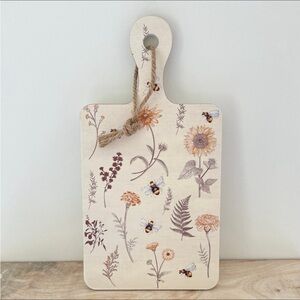 Floral Decorative Cutting Bread Board with Bees